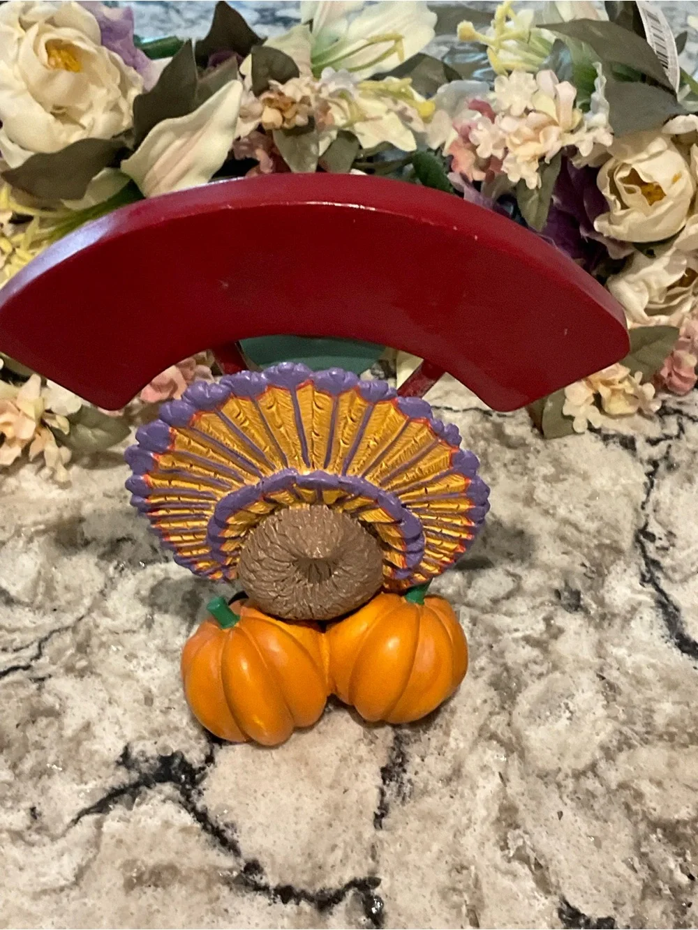 BP-Happy Thanksgiving Turkey Table Accent - Yellow & Teal